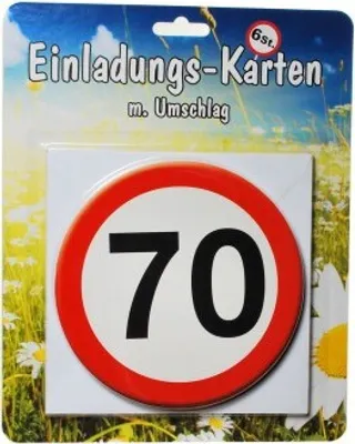 Produktbild von 1 Set Einladungskarten mit Umschlag zum 70. Geburtstag