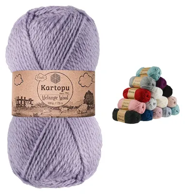Produktbild von 100g Strickgarn Melange Wool Strick-Wolle Garn Häkelgarn Wolle Farbwahl