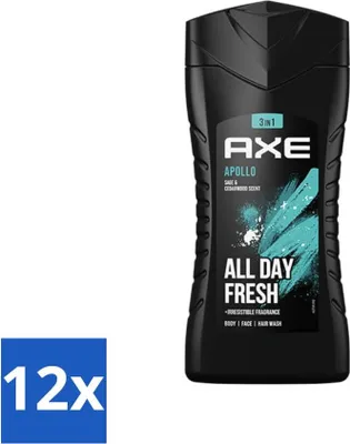 Image de Axe - Gel douche 3 en 1 - Apollon, Sauge & Cèdre - 250 ml - Pack avantage - 12 pièces