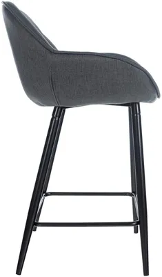 Immagine prodotto di CLP Sgabello da bar Gibson I Sgabello da bar imbottito con poggiapiedi, Colore:grigio scuro, Materiale:tessuto