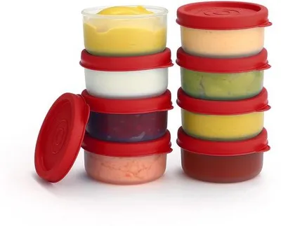 Image de Petits pots en plastique de 37 ml, lot de 8, étanches, sans BPA, pour la boîte à lunch
