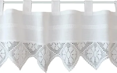 Produktbild von Scheiben-Gardine Landhaus-Stil Häkelspitze 150 x 40 cm Baumwolle-Mix