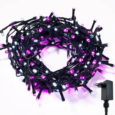 Imagen del producto de Guirnalda de luces LED decorativa, multicolor, 200 LEDs, rosa y blanco, 13 metros