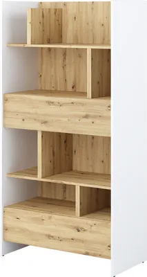 Produktbild von MEBLINI Wohnzimmerschrank für Schrankbett Bed Concept - Hochschrank mit Regalen, Fächern und Schubladen - BC-28 - Weiß/Artisan Eiche
