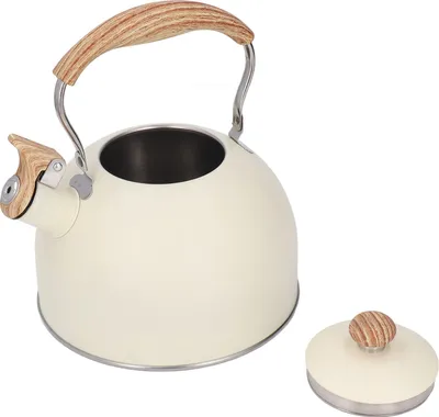 Obrázek produktu pro Pískací konvice Čajová konvice z nerezové oceli 2,5 l Pískací konvice na čaj Ergonomická rukojeť Čajová konvice béžová