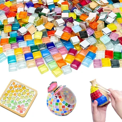 Immagine prodotto di Mosaici in vetro quadrati, confezione da 1 kg