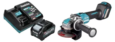 Obrázok produktu pre Akumulátorová uhlová brúska Makita GA 041 GM101 40 V max. 125 mm X-LOCK Brushless + 1x akumulátor 4,0 Ah + nabíjačka