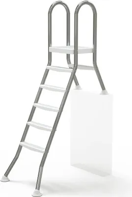 Produktbild von Poolleiter Edelstahl 1,50 m, 1/5 Stufen für teilversenkte Becken