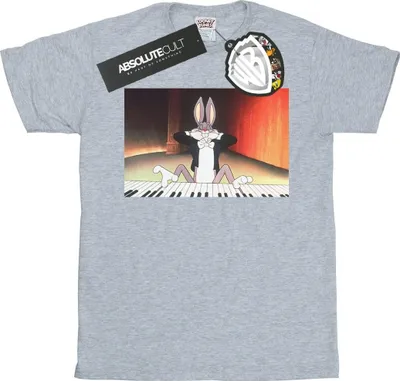 Image de T-shirt Looney Tunes « Playing Piano » pour homme BI34650 (S) (gris)
