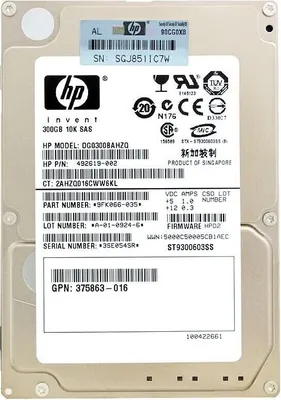 Immagine prodotto di Disco rigido HP DG0300BAHZQ 300GB 10 000Rpm Sas 2,5" pollici 492619-002