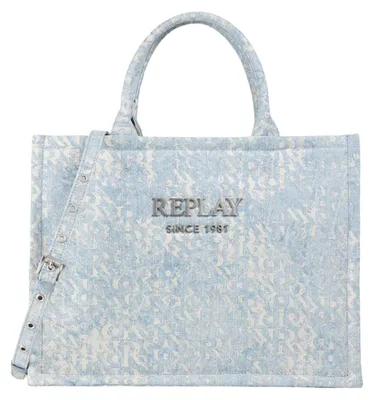 Produktbild von REPLAY Handtasche Umhängetasche Handbag Bleach Denim + Cream White hellblau