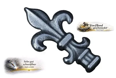 Produktbild von UHRIG ZAUNSPITZEN Speer Zierspitze für schmiedeeisen Zaun Tor & Tür usw. 120x65mm