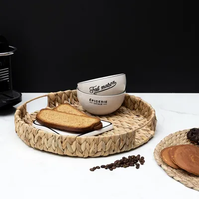 Produktbild von Tablett aus Naturgewebe, Durchmesser 40 cm