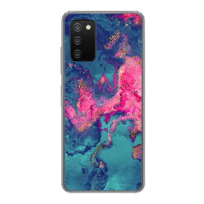 Produktbild von MuchoWow® Handyhülle Schutzhülle Hülle für Samsung Galaxy A03s Marmor - Farbe - Rosa - Blau Silikon Softcase Handy Hülle - Schutz