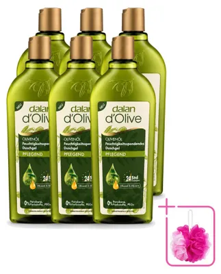 Zdjęcie produktu dla 6 x Żel pod prysznic Dalan d'Olive, nawilżający i odżywiający - 400 ml - Zestaw ekonomiczny - 6 sztuk