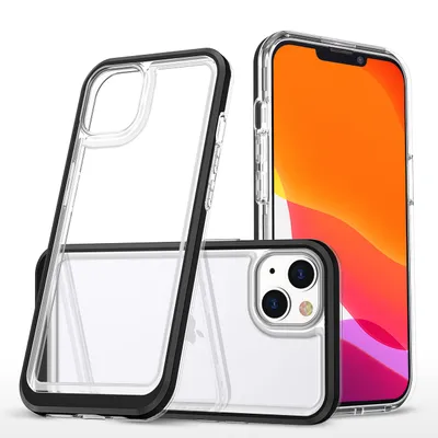 Zdjęcie produktu dla Etui HQWear Clear 3w1 do iPhone 14 Plus, z czarną ramką, przezroczyste
