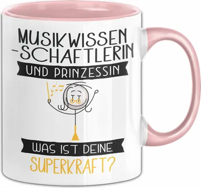 Produktbild von Musikwissenschaftlerin Und Prinzessin Tasse Geschenk Für Eine Musikwissenschaftlerin Geburtstag Was Ist Deine Superkraft (Rosa)