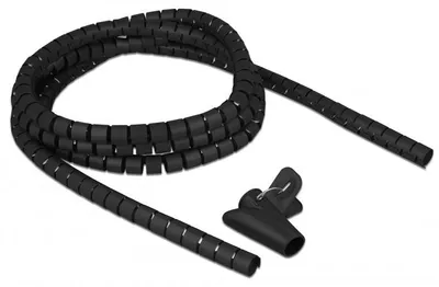 Produktbild von Spiralschlauch mit Einziehwerkzeug, 2,5 Meter x 15mm (schwarz)