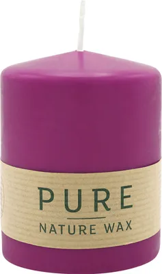 Produktbild von 100% PURE, NATURAL WAX, Stumpenkerze, Erika, WENZEL, 90/70 mm, Brenndauer ca. 38h, 100% plastikfrei
