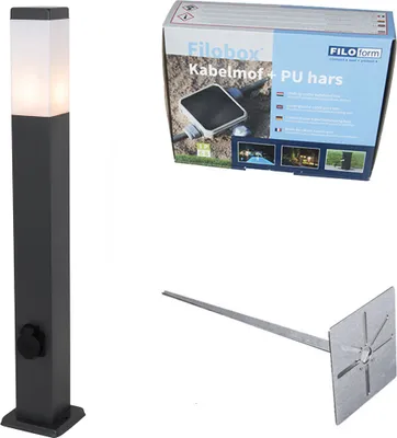 Produktbild von Außenleuchte Dunkelgrau 80 cm mit Fassung IP44 Malios