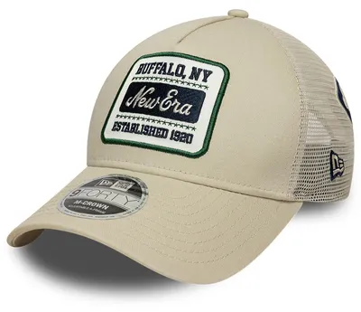 Zdjęcie produktu dla Czapka typu trucker New Era 9Twenty – naszywki marki M-Crown, kolor beżowy