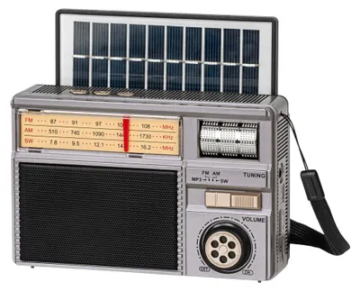 Obrázok produktu pre Kruger&Matz KM0831 Analógové rádio solárne AM/FM/SW, 3,7 V; 1200 mAh, sivé