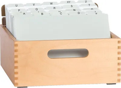 Produktbild von Karteitrog-Set Karteitrog aus Holz inkl. 200 Karteikarten und Register