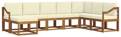 Immagine prodotto di vidaXL Set divani da esterno con cuscini 8 pezzi Naturale e Crema