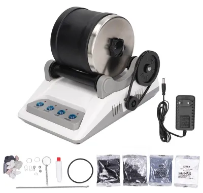 Immagine prodotto di Kit Rock Tumbler fai da te: giocattolo elettrico con granuli abrasivi per la lucidatura di pietre preziose grezze, per adulti e bambini, 100-240 V, spina UE