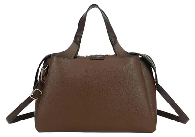 Produktbild von Gallantry, Damen Handtasche zweifarbig mit Reißverschluss Kontrastgriffen, Braun