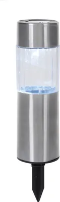 Image de Lampe solaire professionnelle pour jardin, acier inoxydable/verre, 15 x 4,5 cm, argent