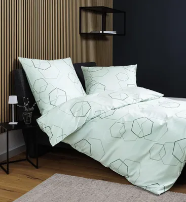 Produktbild von Janine Design Mako-Satin-Bettwäsche-Garnitur 87114 J. D. Farbe mint salbei Größe 135x200+80x80