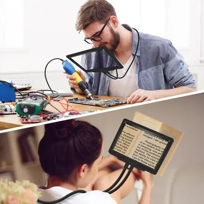 Immagine prodotto di Lente d'ingrandimento da collo - Lettura di caratteri piccoli - Anziani - Lente d'ingrandimento a pagina intera 8 x 5 pollici - Anziani ipovedenti