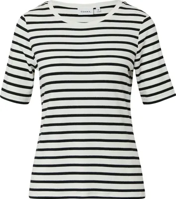 Produktbild von Comma T-Shirt 01G0 Ringelshirt mit dezentem Glitzergarn Weiß Größe 34