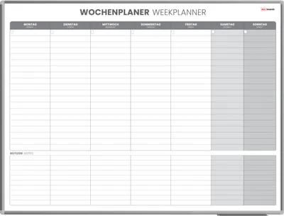 Produktbild von Magnetischer Wochenplaner 120x90cm für Wochensplanungen, einfach zu beschreiben Wochenplaner Wandkalender Memoboard Magnettafel auf Deutsch