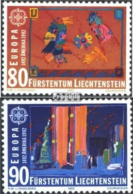 Produktbild von Briefmarken Liechtenstein 1992 Mi 1033-1034 (kompl.Ausg.) gestempelt Europamarken