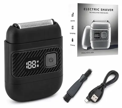 Produktbild von Elektrorasierer Herren, Mini Rasierer mit 3-fachem Scherkopf, USB-C Schnellladung, IPX7 Wasserdicht Nass- und Trockenrasierer für Reise
