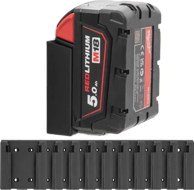 Produktbild von 10x Akku Halter für Milwaukee M18 Halterung Akkuhalter Wandhalter Wandhalterung 18V