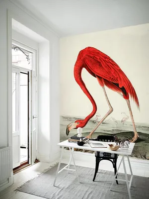 Produktbild von Coloray Fototapete 208x146 cm Latextapete Magicstick - Marching Flamingo-Vintage.