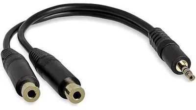 Zdjęcie produktu dla Kabel audio jack 3 5 mm stereo rozdzielacz na 2 gniazda 15 cm