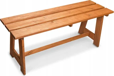 Produktbild von ADGO Einfacher Gartenholzbank 119 x 37 cm Balkonbank, Gartenbank  und Hausbank ohne Rückenlehne Braun Lackiert Imprägniert Klassisch Komfort un