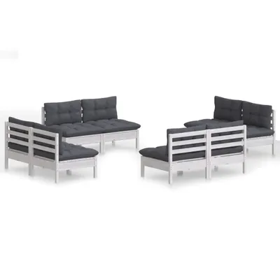 Produktbild von vidaXL 8-tlg. Garten-Lounge-Set mit Anthrazit Kissen Kiefernholz