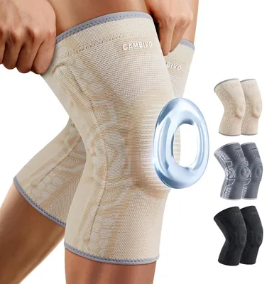 Produktbild von CAMBIVO Kniebandage M?nner Damen 2 Stš¹ck, Komprimierte Kniebandage mit Patella Gel Pads & Feder Seitenstabilisatoren, Kniebandage Arthrose fš¹r Laufen, Meniskusriss, Arthritis, Gelenkschmerzlinderung
