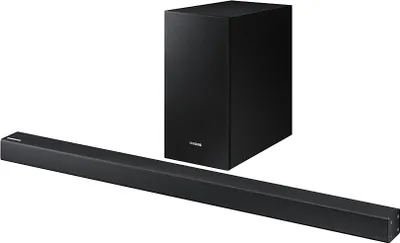 Produktbild von Samsung HW-R450, 2.1 Kanäle, 200 W, DTS 2.0, Dolby Digital, Aktiver Subwoofer, Kabellos, 16,5 cm (6.5")