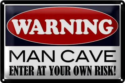 Produktbild von Blechschild Spruch 40x30cm Warning Man Cave enter at your