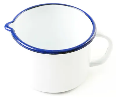 Obrázek produktu pro hrnek smalt s výlevkou pr.12cm 1l BÍ/MO lem