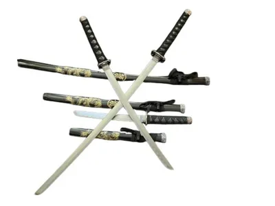 Image de Set de sabre - Katana sabre véritable, wakizashi, tanto - sabre samouraï en acier - sabres samouraï comme décoration d'anime 5KM31-3PC