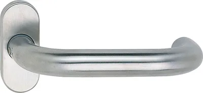 Immagine prodotto di FH maniglia a leva GEOS - su rosone, 1754 D8K, perno quadro 9 mm, anodizzato argento, 1 pezzo | Accessori per ferramenta per porte