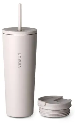 Immagine prodotto di Solidchoice - Tazza termica con cannuccia, 720 ml, a doppia parete isolante