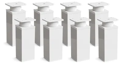 Productafbeelding van Omgoods - Set van 8 Verstelbare Meubelpoten - Moderne Witte H 100 mm Vierkante Profiel